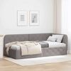 vidaXL Corner Bed Frame with Headboard Taupe 90 x 190 cm Fabric