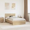vidaXL Bed Frame Sonoma Oak 120 x 123 cm Engineered Wood