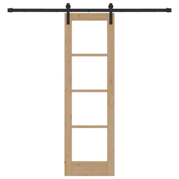 vidaXL Sliding Door ORKDAL Natural and Black 61 x 198.5 cm