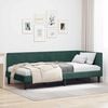 vidaXL Corner Bed Frame Dark Green 90 cm x 200 cm Velvet