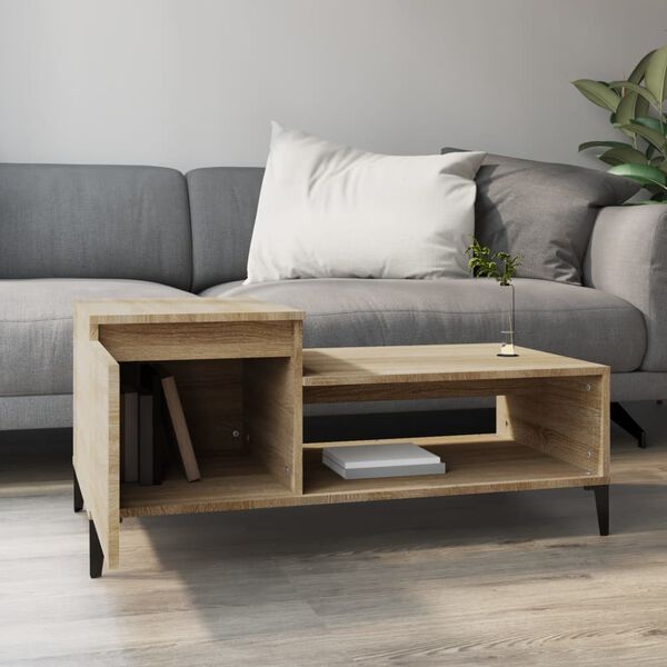 vidaXL Coffee Table Sonoma Oak 100x50x45 cm Engineered Wood