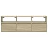 vidaXL TV Wall Cabinet with LED Lights Sonoma Oak 130x31x45 cm
