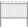 vidaXL Garden Fence with Hoop Top Steel 181x120 cm Black