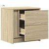 vidaXL Bedside Cabinet with LED Lights Sonoma Oak Engineered Wood