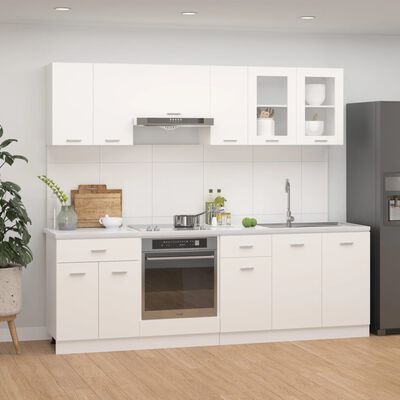 vidaXL 8 Piece Kitchen Cabinet Set White Engineered Wood