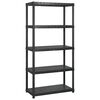 vidaXL Storage Shelf 5-Tier Black 170x40x185 cm Plastic