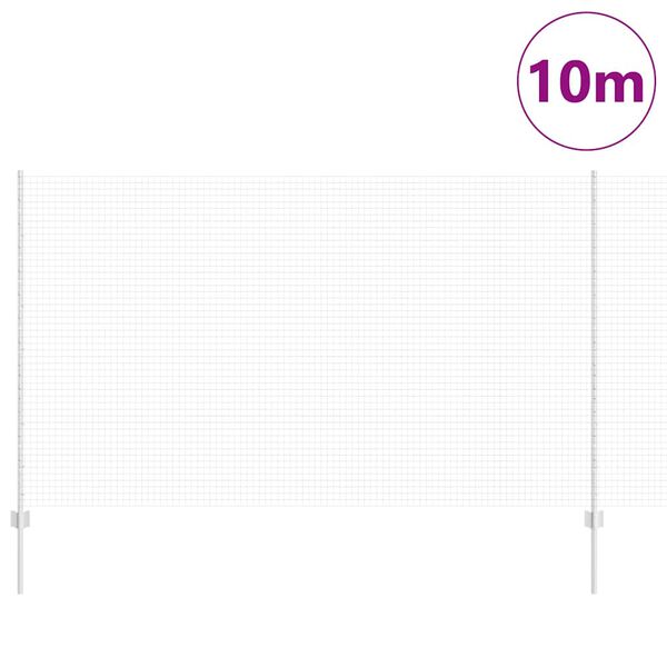 vidaXL Fence with Post Silver 1.4 x 10 m Steel