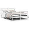 vidaXL Bed Frame with Headboard without Mattress White 135x190 cm