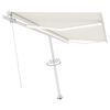 vidaXL Manual Retractable Awning with LED 400x300 cm Cream