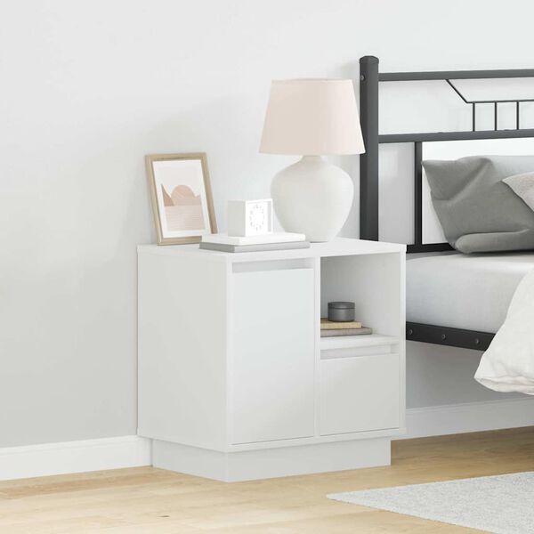 vidaXL Bedside Cabinet White 50 x 34.5 x 50 cm Engineered wood