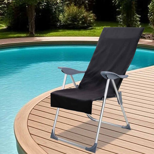 vidaXL Outdoor Chair Towels 2 pcs Black 130 x 60 cm