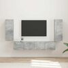 vidaXL TV Wall Cabinet Set 4 pcs Concrete Grey Engineered Wood