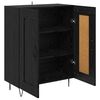 vidaXL Sideboard Black Oak 69.5 x 34 x 90 cm Engineered Wood and Iron