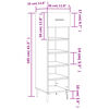vidaXL Shoe Cabinet Black 30x35x105 cm Engineered Wood