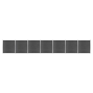 vidaXL Fence Panel Set WPC 1218x186 cm Black