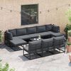 vidaXL Garden Sofa Set with Cushion 11 pcs Black Aluminium