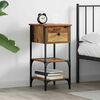 vidaXL Bedside Cabinet Brown 33.5 x 36 x 70 cm Solid Reclaim Wood