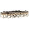 vidaXL 17 Piece Garden Dining Set with Cushions Mix Beige Poly Rattan