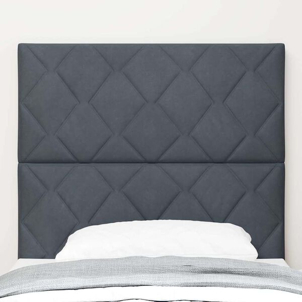 vidaXL LED Headboard with Headboard Dark Grey 100 cm Faux Leather