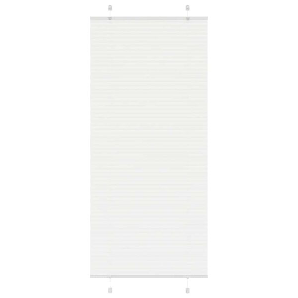 vidaXL Pleated Blind White 95x200 cm Fabric Width 94.4 cm Polyester