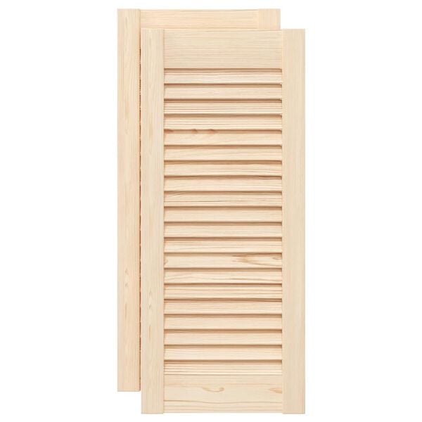 vidaXL Cabinet Doors Louvred Design 2 pcs 69x29.5 cm Solid Wood Pine