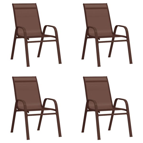 vidaXL 5 Piece Garden Dining Set Brown and Black