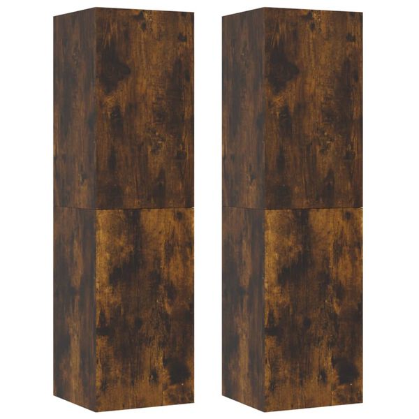 vidaXL Wall-mounted TV Cabinets 2 pcs Smoked Oak 30.5x30x110 cm
