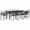 vidaXL Garden Dining Set 9 pcs Black Poly Rattan