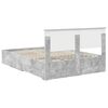 vidaXL Bed Frame Concrete Grey 135 x 190 cm Engineered Wood