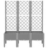vidaXL Garden Planter with Trellis Light Grey 120x40x142 cm PP