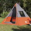 vidaXL Tipi Tent with Roof Grey and Orange 383 x 338 x 217 cm Taffeta