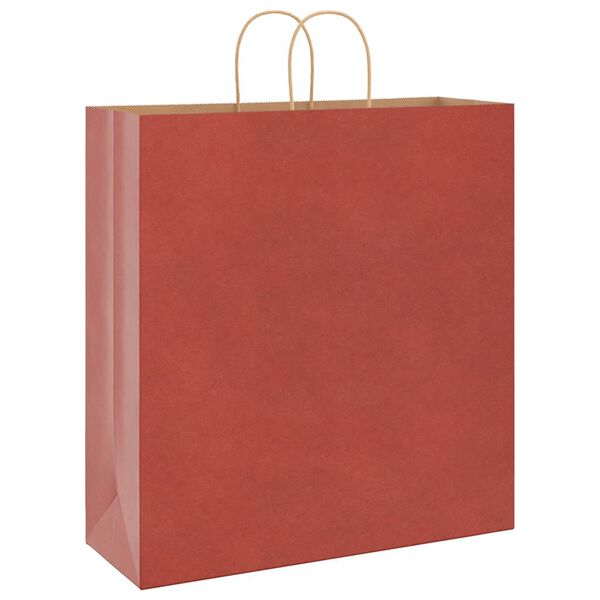 vidaXL Paper Bags 250 pcs with Handles Red 45x17x48 cm
