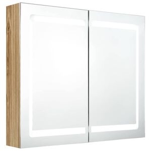 vidaXL Bathroom Mirror Cabinet Oak 80 x 12 x 68 cm Engineered Wood