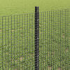 vidaXL Fence with Post Grey 0.6 x 50 m Steel and PVC