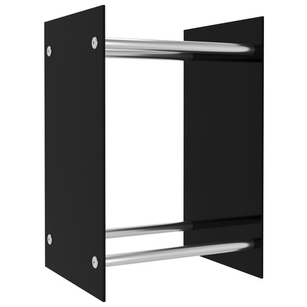 vidaXL Firewood Rack Black 40x35x60 cm Glass