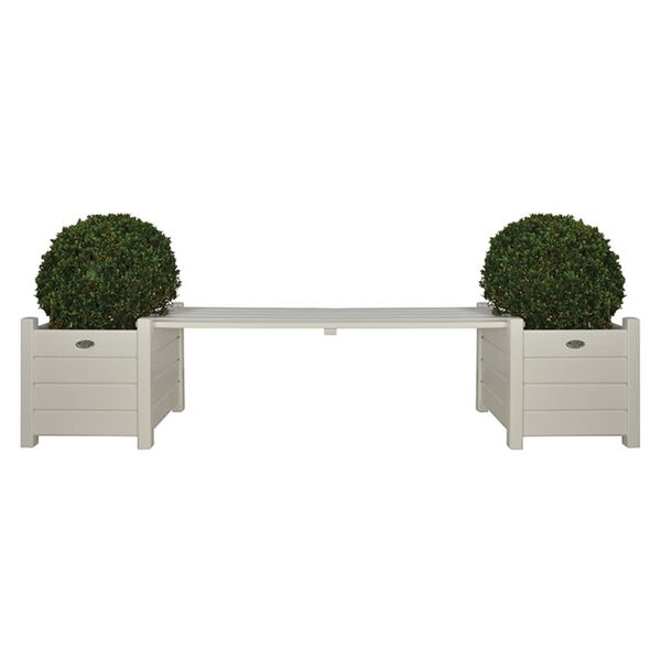 Esschert Design Planters with Bridge Bench White CF33W