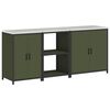 vidaXL Kitchen Storage Set 3 pcs Olive Green Cold-rolled Steel