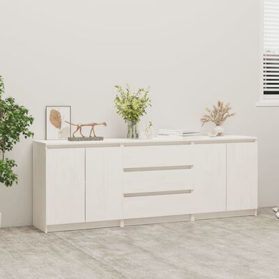 vidaXL Side Cabinet White 180x36x65 cm Solid Pinewood