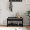vidaXL Hall Bench Black Oak 83 x 38 x 45 cm Engineered Wood and Fabric