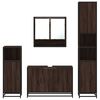 vidaXL 4 Piece Bathroom Furniture Set Brown Oak Engineered Wood