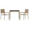 vidaXL Garden Dining Set 3 pcs Beige Poly Rattan