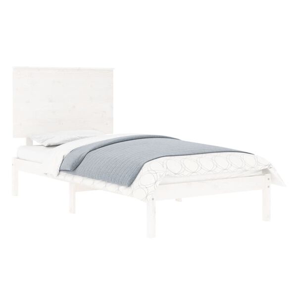 vidaXL Bed Frame without Mattress White 90x190 cm Single Solid Wood