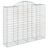 vidaXL Arched Gabion Baskets 18 pcs 200x50x160/180 cm Galvanised Iron