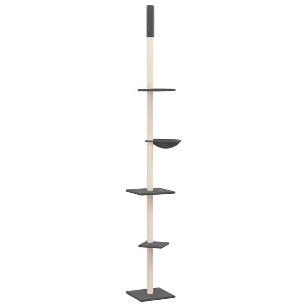 vidaXL Floor to Ceiling Cat Tree Dark Grey 263.5-289.5 cm