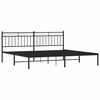 vidaXL Metal Bed Frame without Mattress with Headboard Black 193x203cm