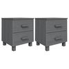vidaXL Bedside Cabinets"HAMAR"2 pcs Dark Grey 40x35x44,5 cm Solid Wood