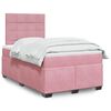 vidaXL Box Spring Bed with Mattress Pink 120x200 cm Velvet