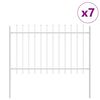 vidaXL Garden Fence 7 pcs White 11.9 x 1.2 m Powder-coated Steel