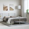 vidaXL Metal Bed Frame without Mattress with Footboard White 193x203cm