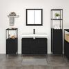vidaXL Bathroom Furniture Set 3 pcs Black Oak Engineered Wood